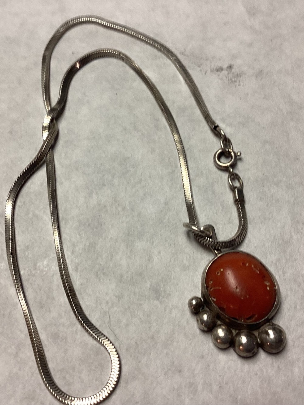Coral stunning sterling necklace Navajo.  Maybe designer artist made ❣️